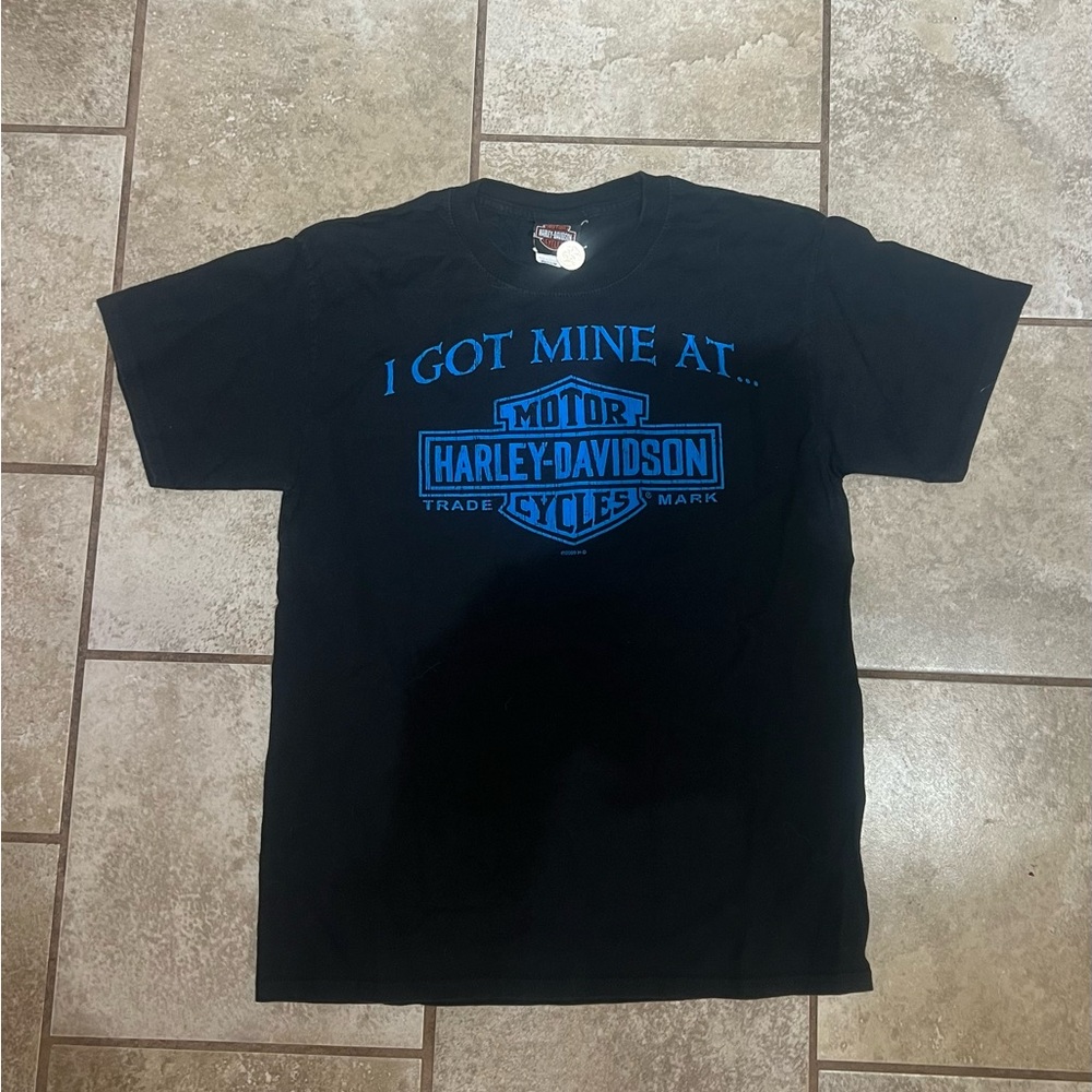 Black and Blue Harley Davidson Tee
